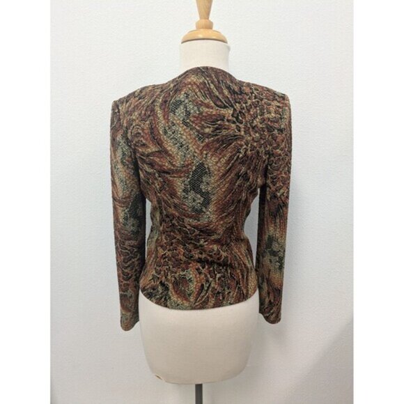 Vintage Joseph Ribkoff Animal Print Zip Up Jacket sz 6 Leopard Cheetah Snake - Picture 5 of 12